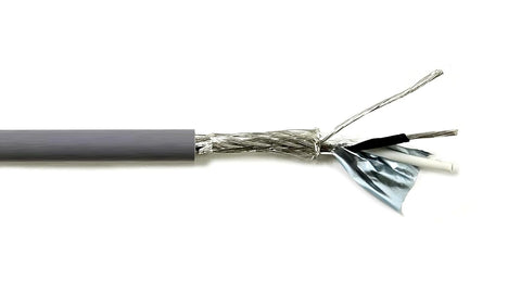 AMESB 20AWG 2C Shielded Cable Wire (UL2464) - Flexible Str TC, PVC Ins, OS+Drain+TC BRD, PVC JKT for CNC Machine, Stepper Motor, VFD Spindle