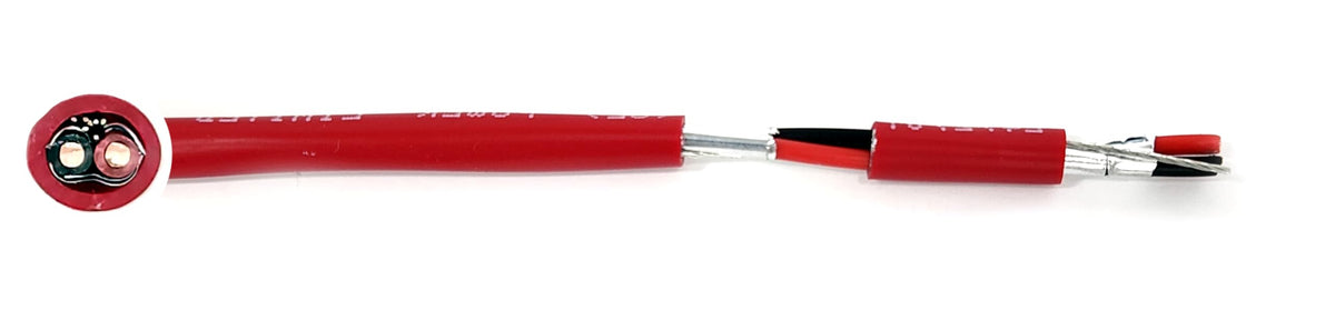 Fire Alarm Cable Wire (FPL) 16AWG 2C Shielded Solid 100% Copper (UL) Certified Red - Sol BC, PVC Ins, AL-Mylar+Drain, PVC JKT, CM for Fire Alarm Monitor/Detection Circuits
