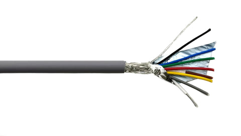 AMESB 20AWG 8C Shielded Cable Wire (UL2464) - Flexible Str TC, PVC Ins, OS+Drain+TC BRD, PVC JKT for CNC Machine, Stepper Motor, VFD Spindle